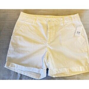 Gap Kids Mid Rise Denim White Shorts Size Girls 14 W/Adjustable Elastic W/pocket